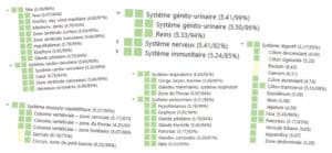 L'énergie des organes au vert dans Bio-Well